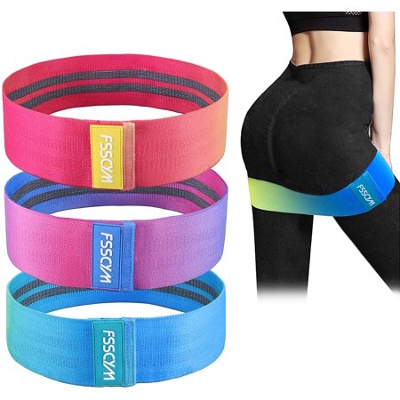 Surlong Exercise Resistance Bands for Legs and Butt  Upgrade Thicken Anti-Slip & Roll Workout Booty Bands  Mini Hip Circle Loop Sliders Fitness Thigh Glute Bands Set for Women
