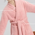 thumbnail image 7 of Kaemgyyd Womens Plush Soft Robe Fashion Winter Warm Fleece Sherpa Long Sleeve Belted Midi Bathrobe with Pockets, 7 of 7