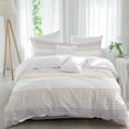 thumbnail image 2 of Gray Beige Stripe Bedding 3 Piece Duvet Cover Set Queen Size, Modern Art Horizontal Striped Soft Microfiber Comforter Cover with Zipper Closure & Pillowcases, Wrinkle & FadeResistant Quilt Cover, 2 of 9