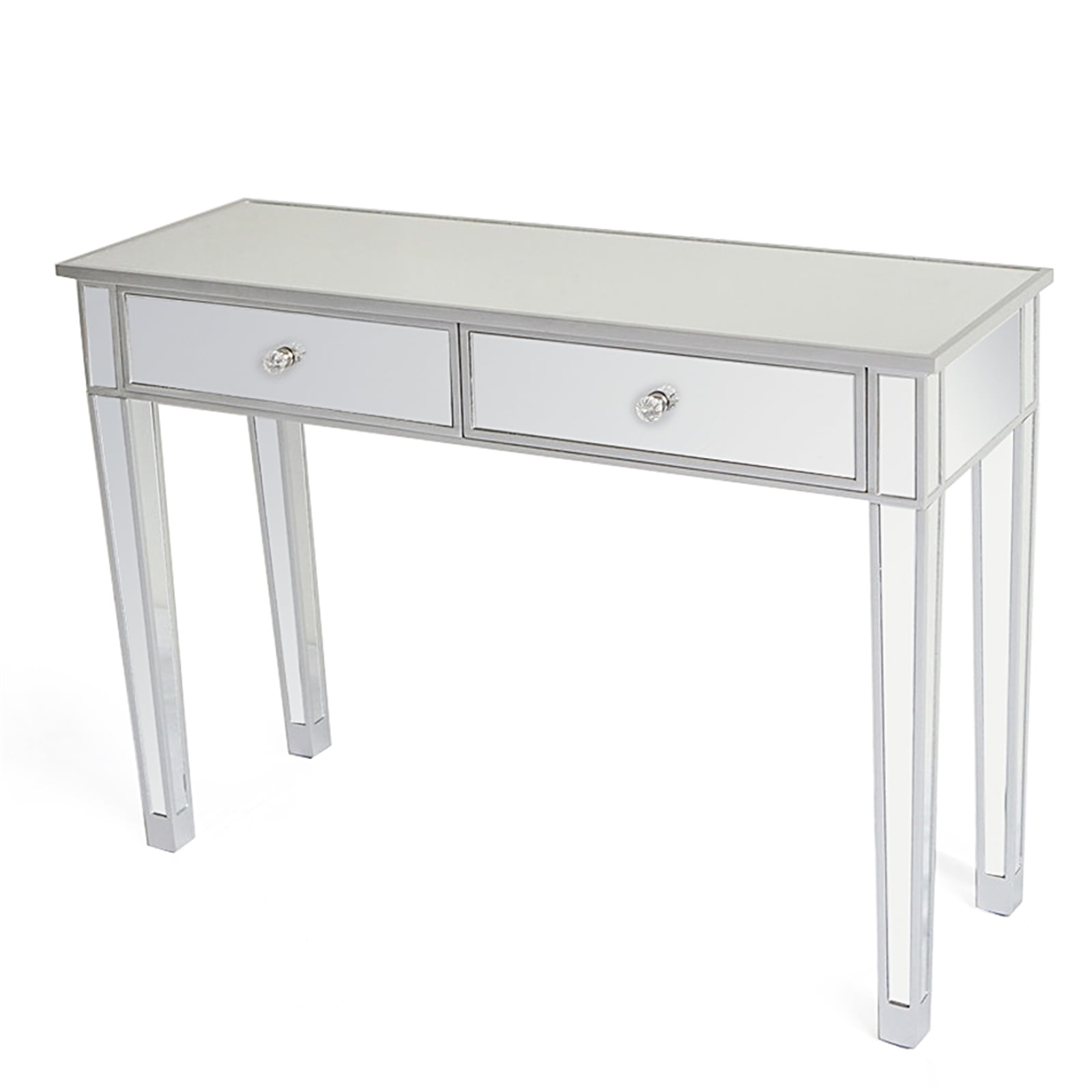 Mirrored Glass Vanity Table with 2 Drawers