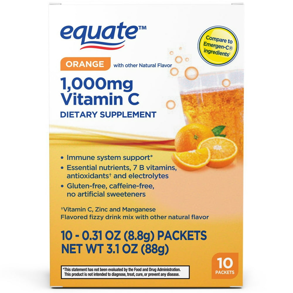 Equate 1000 mg Vitamin C Powder Drink Mix Supplement for Immune Support