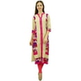 thumbnail image 5 of Phagun Women's Straight Rayon Indian Kurta Beige Casual Ethnic Tunic Kurti - 26, 5 of 6