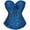 Blue, variant on Black Corset Tops for Women, Bustier Shapewear Women's Lacing Corset Satin Floral Lace Waist Push Up Body Shaper Vintage, S