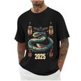 thumbnail image 4 of Mens Camisas de Manga Corta Impresión Casual Deportes Cuello Redondo Blusa, Poliéster Ligero para la Primavera Verano Al Aire Libre Uso Diario, 4 of 7