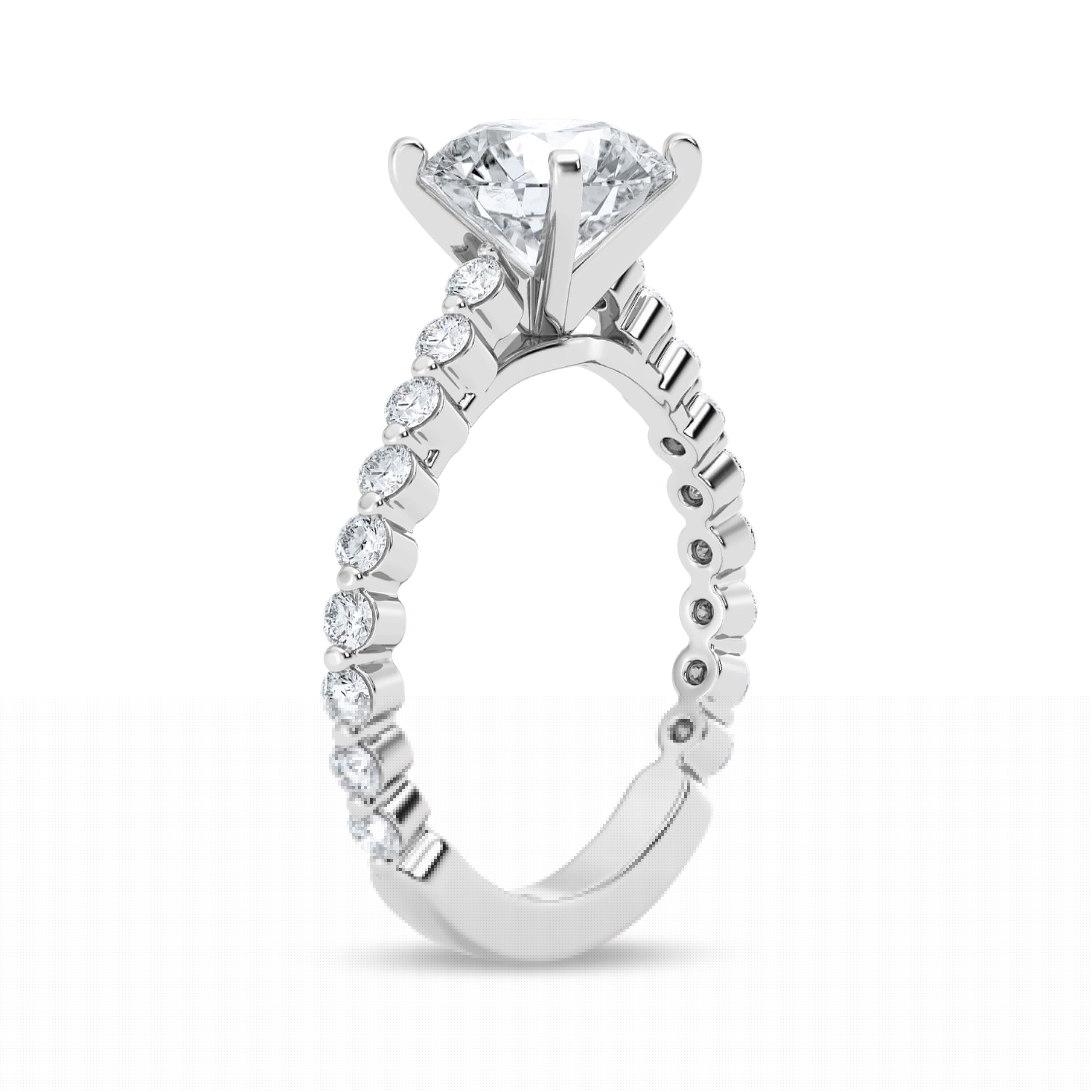 thumbnail image 2 of Eloya Jewel 1.49 Ct Round Cut Moissanite Ring for Wife - 14K White Gold Plated Bezel Set Wedding Moissanite Rings - Ideal Gifts for Women - Classic Solitaire Engagement Anniversary Ring, 2 of 3