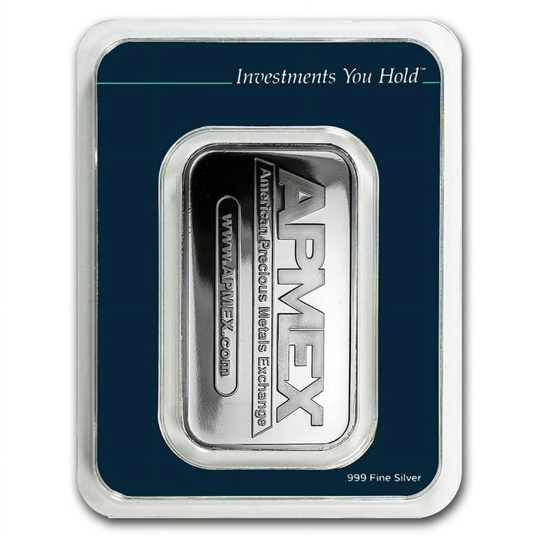 APMEX 1 oz Silver Bar, .999 Fine Silver, Tamper-Evident Packaging