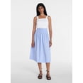 thumbnail image 3 of Time and Tru Women's Smocked Waist Cotton Midi Skirt, Sizes XS-XXXL, 3 of 6