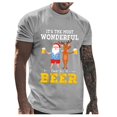 thumbnail image 1 of Wyzesi Red T Shirts Men Summer Male Christmas In July Graphic Plus Size T Shirt Print Solid Color Crew Neck Short Sleeve Top Custom T Shirts Front and Back Long Sleeve, 1 of 5