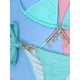 thumbnail image 4 of Conjunto de bikini de triángulo con lazo lateral y cuello halter para mujer, traje de baño de 2 piezas con tiras, 4 of 5