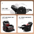 thumbnail image 3 of YSICK Swivel Rocker Recliner Chair with Massage PU Leather for Living Room,Black, 3 of 7