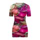 thumbnail image 3 of Camisetas de Mujer Casual Impreso Cuello Redondo de Manga Corta con Pantalones Cortos Elástico de la Cintura, Nylon para Diario Y Todas las Estaciones, 3 of 4