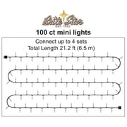 Brite Star 100 Count Mini String Christmas Lights, Red - 22 feet Indoor/Outdoor Christmas Tree Lights with White Wire