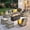 Dark Gray, variant on Ovios 9 Pieces Outdoor Patio Sectional Furniture with 54" Gas Propane Fire Pit Table All-Weather Rattan Wicker Conversation Set with Swivel Glider Rocking Chair for Backyard