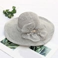 thumbnail image 5 of Hontri Hats for Women in Sale, Women's Summer Dress Hat Broad Leaf Flower Bridal Shower Cap Sun Hat Beach Hat Church Tea Party Fascinator Hats for Mother Ladies Girls, 5 of 5
