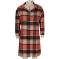 thumbnail image 5 of Women's Plaid Coat Winter Lapel Collar Button Front Long Sleeve Outerwear with Pockets, 5 of 8