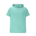 thumbnail image 2 of Lmnyox Men's Athletic T Shirt with Hood Quick Dry Short Sleeve Workout Training Hoodies Summer Muscle Tops, 2 of 5