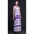 thumbnail image 2 of Bimba Robe Longue de Soirée à Imprimé Teinture sur Nœuds pour Femmes, Col Rond, Fentes Latérales, Dos Nu, TTTG, 2 of 6