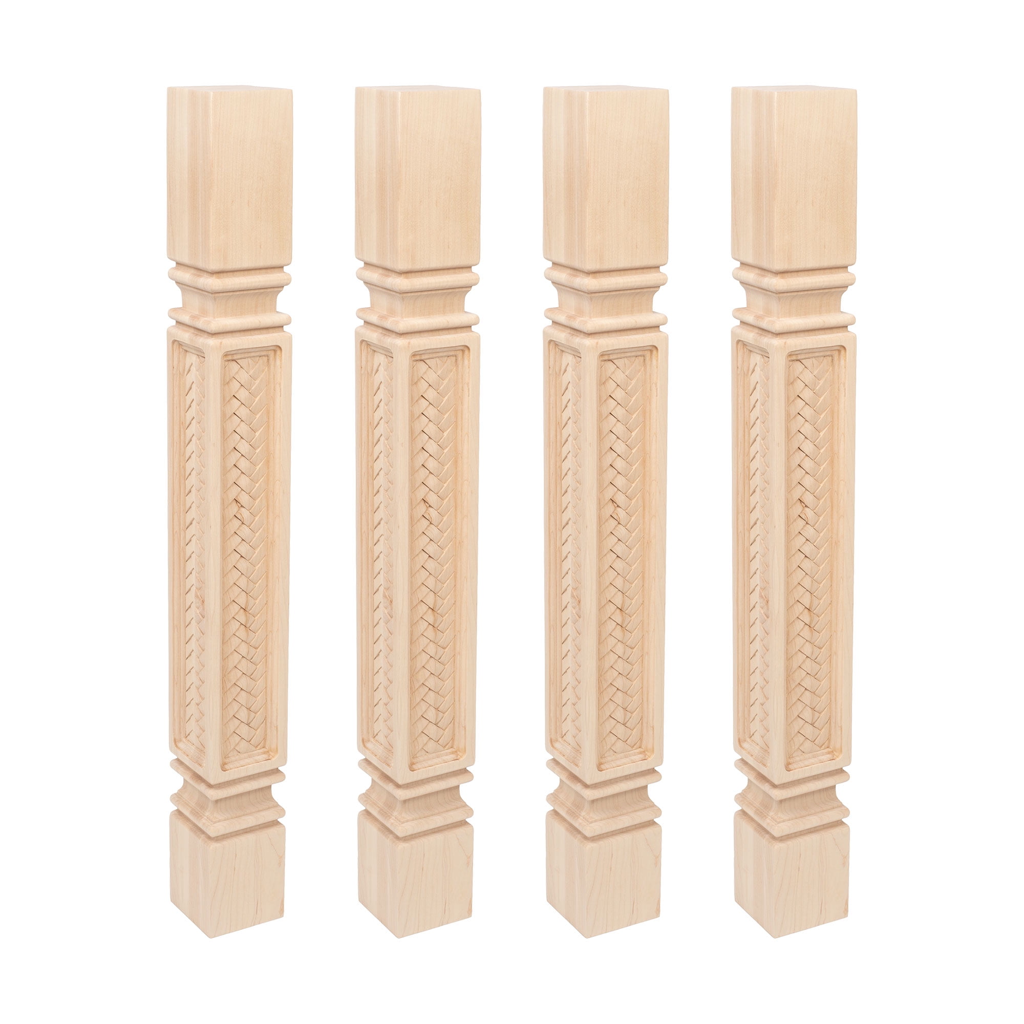 Designer S Edge Millwork35 1 4 In High X 3 3 4 In Wide X 3 3 4 In Depth Unfinished North American Solid Hard Maple Mission Weave Kitchen Island Leg 4 Pack Walmart Com Walmart Com