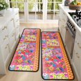 thumbnail image 4 of Kitchen Rugs Sets Of 2,Pioneer Flower Floral Print Pattern Anti Fatigue Kitchen Mat Rugs Non Slip Washable,Decorative Kitchen Floor Mats for Kitchen,Sink,Laundry,17"x47"+17"x47", 4 of 5