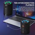 thumbnail image 3 of wonima11 2 in 1 Portable Splittable Bluetooth Speaker, Waterproof Split Wireless Speaker Bluetooth V5.3 with 20W Loud Stereo Sound, 24H Playtime, True Wireless Pairing for Home, Outdoor or Travel, 3 of 7