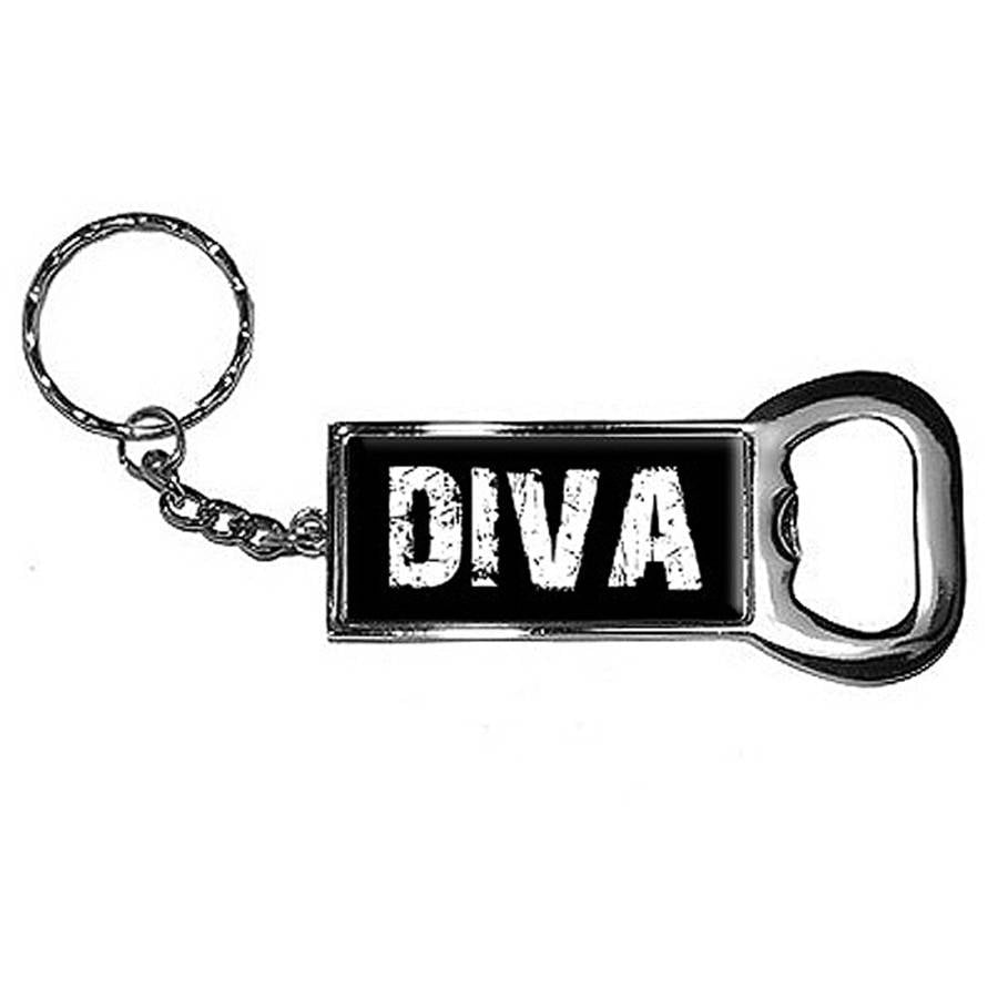 Diva Keychain Key Chain Ring Bottle Bottlecap Opener