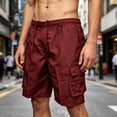 thumbnail image 2 of cllios Cargo Shorts Men Quick Dry Lightweight Short Pants with Zipper Pockets Elastic Drawstring Waist with Belt Loops Hiking Outdoor Casual Summer Shorts, 2 of 7
