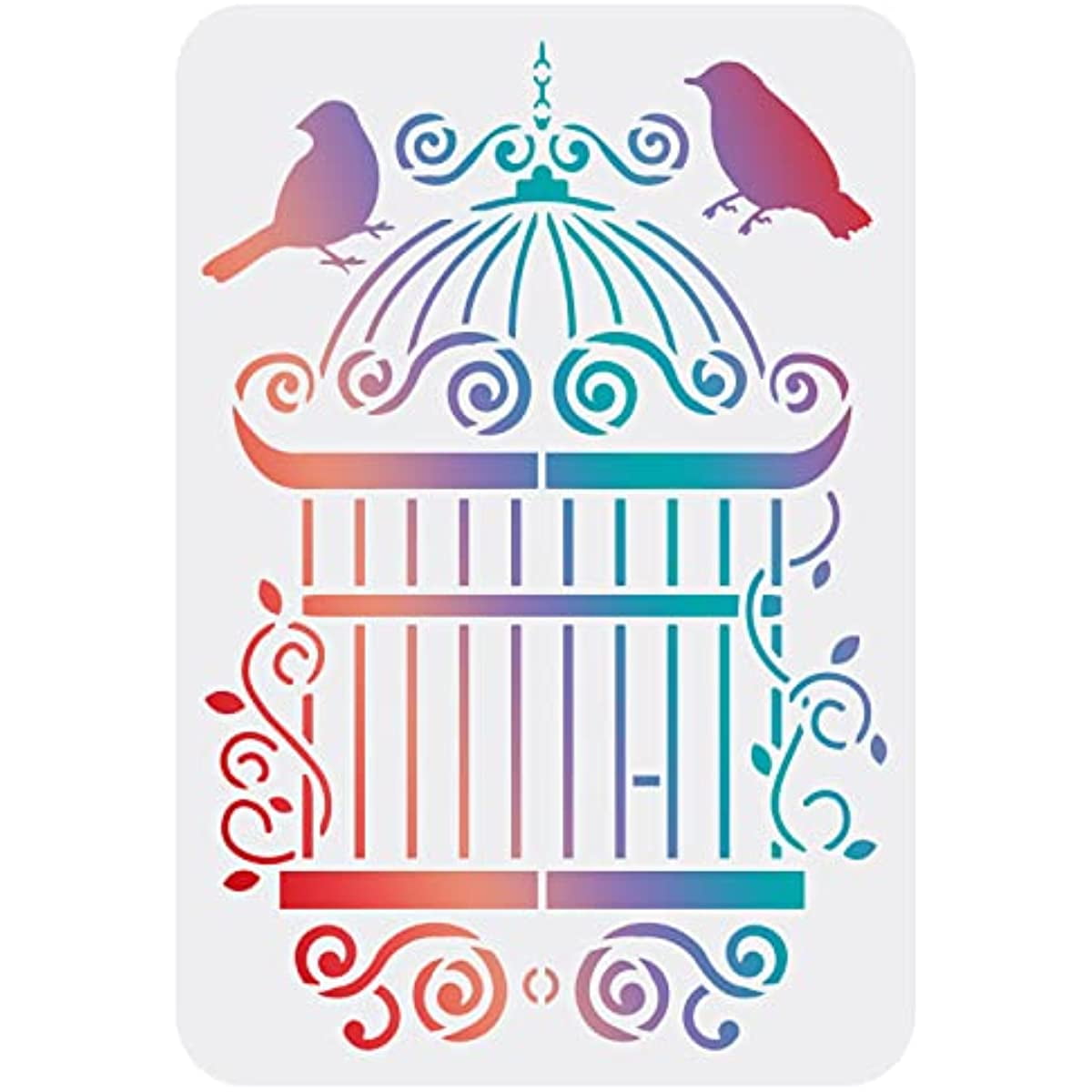 Birdcage Stencil 11.7x8.3 inch Bird Nest Wall Stencils for Painting ...