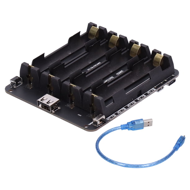 Estuche portapilas 18650 con interfaz micro USB de 4 canales para Raspberry Pi (0,5 A, 5-8 V)