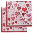 WILLBEST 20PCS Valentine's Day Colorful Love Paper Napkins Table