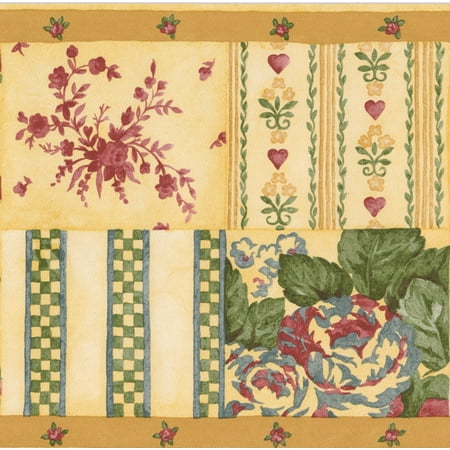 Flowers Vintage Pink Variety Floral Design Wallpaper Border For