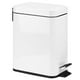 thumbnail image 1 of Cubo de basura con pedal silencioso de acero inoxidable para baño o cocina, color blanco, 5 l, 1 of 10