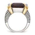 thumbnail image 2 of 14k /Silver Two-Tone w/ Smoky Quartz & Diamond Ring, 2 of 5