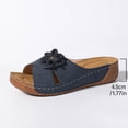 thumbnail image 4 of Bkhluea Women Wedge Slide Sandals Open Toe Flower Decor Slip On Shoes for Summer Daily Walking Casual Outdoor Beach Travel, 4 of 7