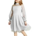 thumbnail image 1 of LUOGENLI Robe Fille Robe Contrastée en Maille Manches Longues Robe d'Été pour Filles 2025 Blanc 16 Ans, 1 of 4