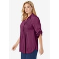 thumbnail image 3 of Woman Within Plus Size Rayon Pintucked Effortless Tunic Blouse, 3 of 5