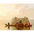 thumbnail image 2 of Bingham, George Caleb 32x26 Black Ornate Wood Framed with Double Matting Museum Art Print Titled - Fur Traders Descending the Missouri 1845, 2 of 4