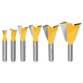 thumbnail image 1 of Juego de 6 piezas de brocas de cola de milano Uxcell 1/4" 3/8" 1/2" 5/8" 3/4" 7/8" Diámetro 1/4" Vástago Carburo 14 Grados Broca de Juntas de Cola de Milano, 1 of 7