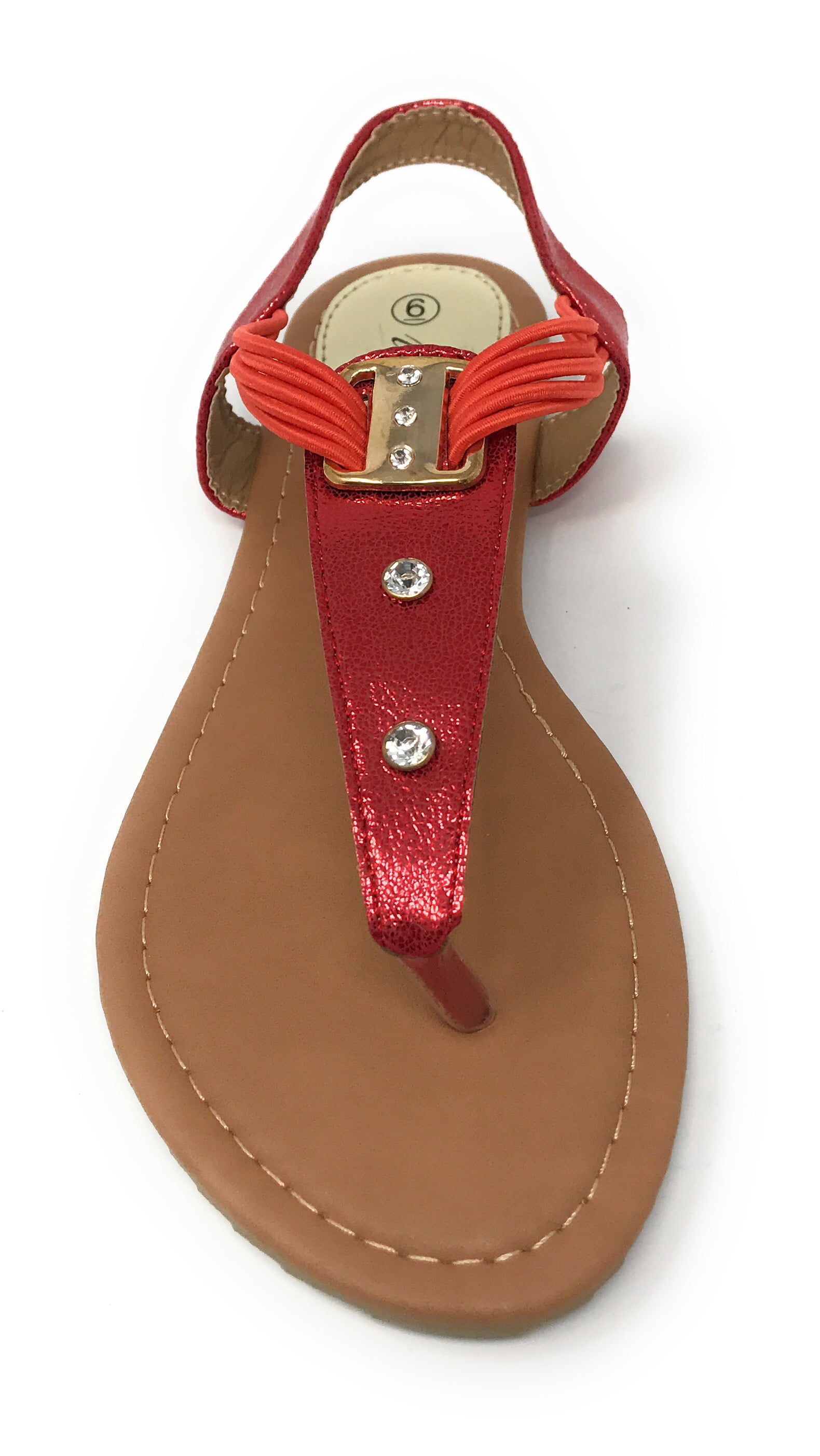 Victoria K Women's Rhinestone Elastic Straps Sandals