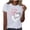 White, variant on Njagoc3 Women's Heart Panel Print Short Sleeve T-Shirt - Fashionable Daily Casual Wear
