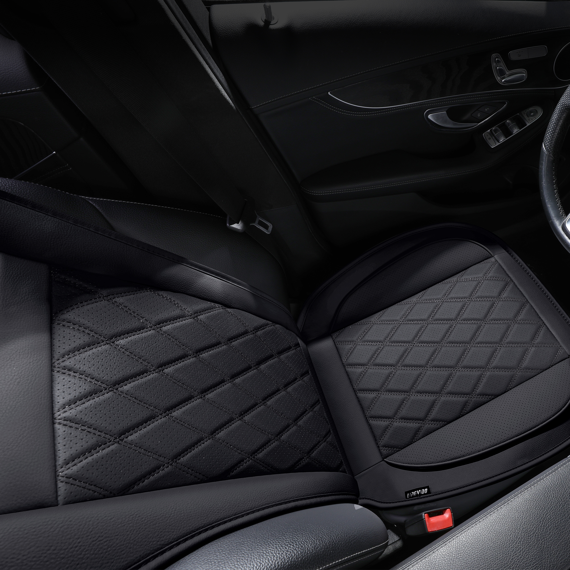 Universal Front Car Seat Covers for 2 Seats, Full Surround Protection, Luxury Black Design, Compatible with Cars SUVs Trucks, Anti-Wear Waterproof Front Seat Protector Set
