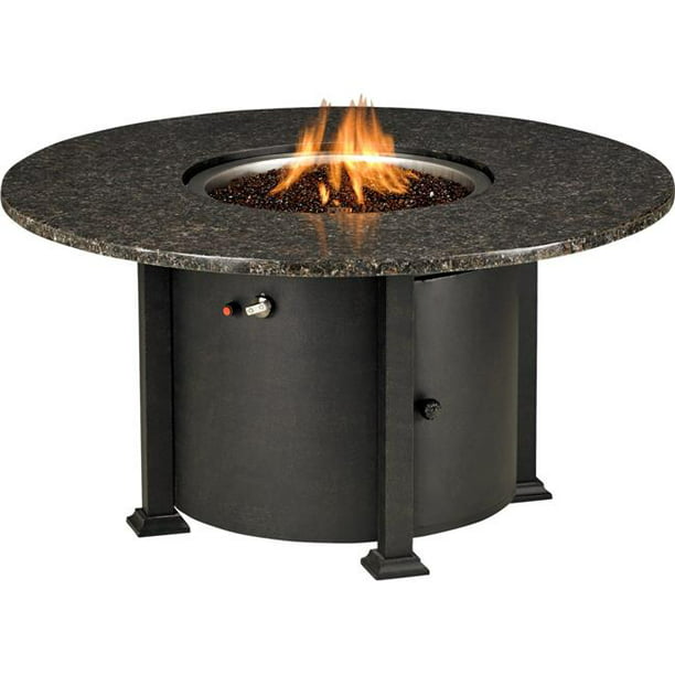 Rome Round Aluminum Granite Fire Table, Granite Top Fire Pit