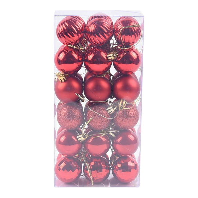 SuoKom Christmas Balls Christmas Tree Decorations 36PCS Christmas Tree Ball Bauble Hanging Home Party Ornament Decor 4CM Christmas Ornament On Clearance