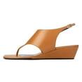 thumbnail image 2 of YDN Women Open Split Toe Wedge Low Heels Ankle Buckle Strap Thong Sandals Casual Daily Dress Beach Shoes Size 9.5 Sandy Brown, 2 of 4