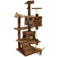 thumbnail image 2 of ZENY 53" Cat Tree Multi-Levels Condos Scratching Post Tower Play House, Brown, 2 of 11