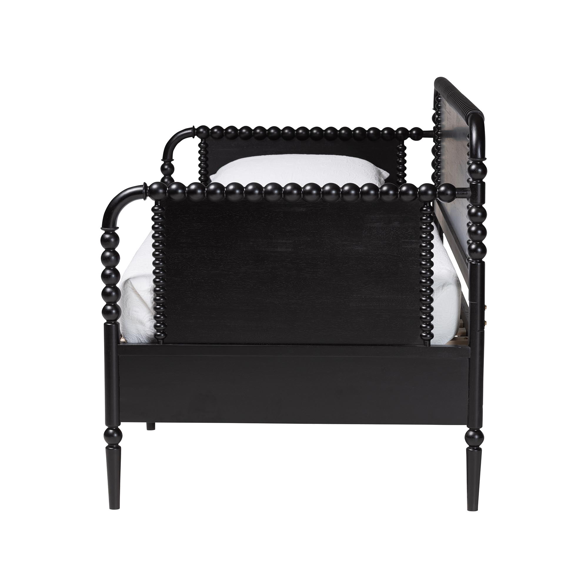 Baxton Studio Lucera Mid-Century Daybed, 3-Drawer, Full, Black