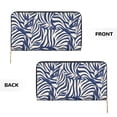 thumbnail image 4 of Leather Wallet 8 X 4.3 In Comfortable Light Waterproof And Durable Zipper Design Easy To Carry Zebra Print Style Steelblue_1, 4 of 8