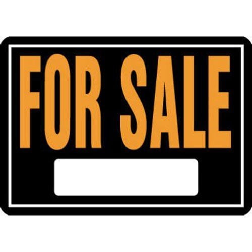 Hy-Ko Aluminum "for Sale" Sign with Text Box, 9.25 x 14 inch, Bold Orange and Black Colors