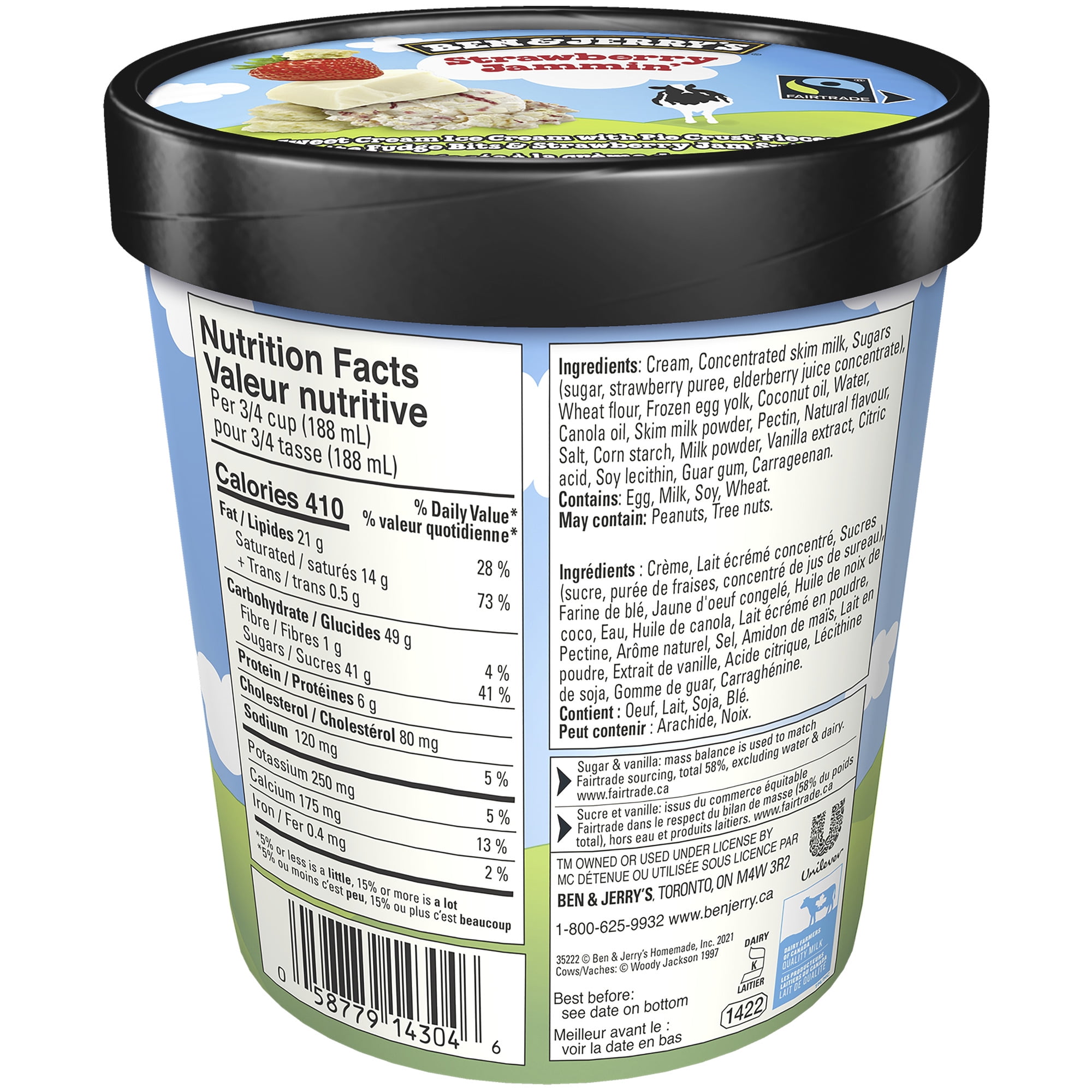 Ben & Jerry's Strawberry Jammin Crème Glacée 473 mL