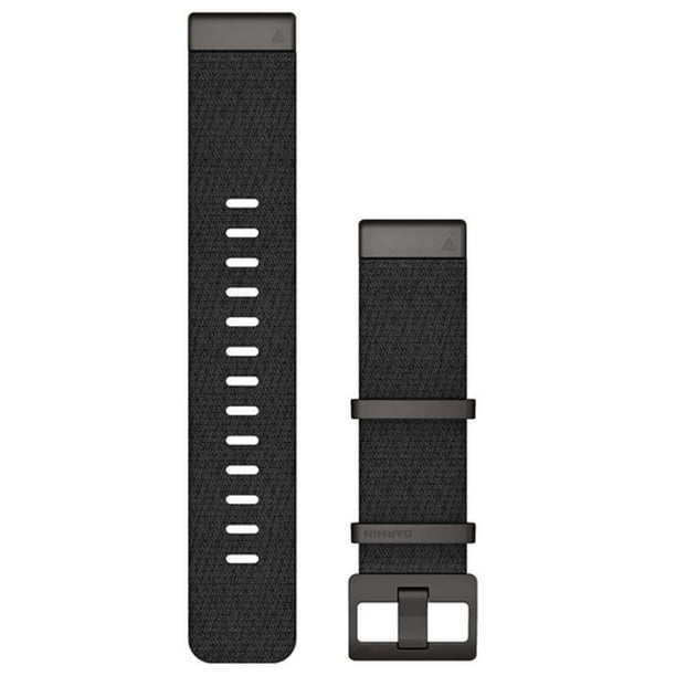 Correa Para Reloj Garmin Quickfit 22 - Correa De Nailon Tejido Jacquard - Negro Jaspeado