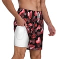 thumbnail image 3 of Balery Ladybugs and Red Hearts Mens Swim Trunks Swim Shorts for Men Quick Dry Inseam Beach Shorts with Compression Liner Pocket-Small, 3 of 9